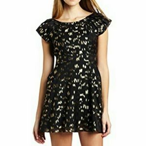 BCBGeneration Cap Sleeve Gold Metallic Party Dress